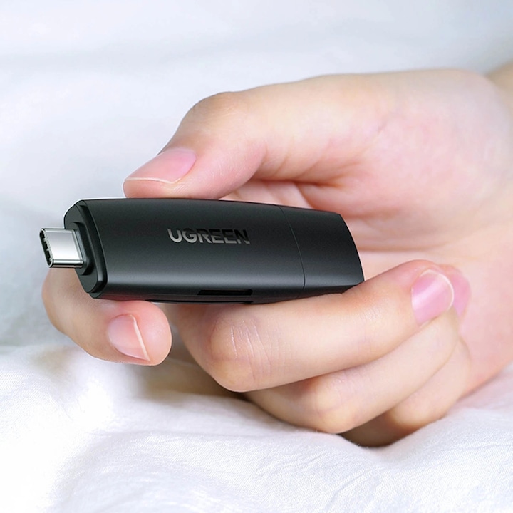 Immagine prodotto Ugreen CM304 Adattatore USB + USB-C Lettore di schede SD + microSD (nero) (USB-C)