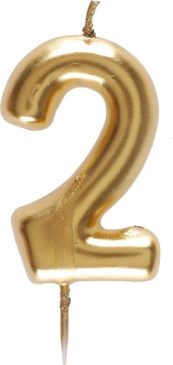 Santex Bougie numéro 2 - Or (9cm) (1 pcs)