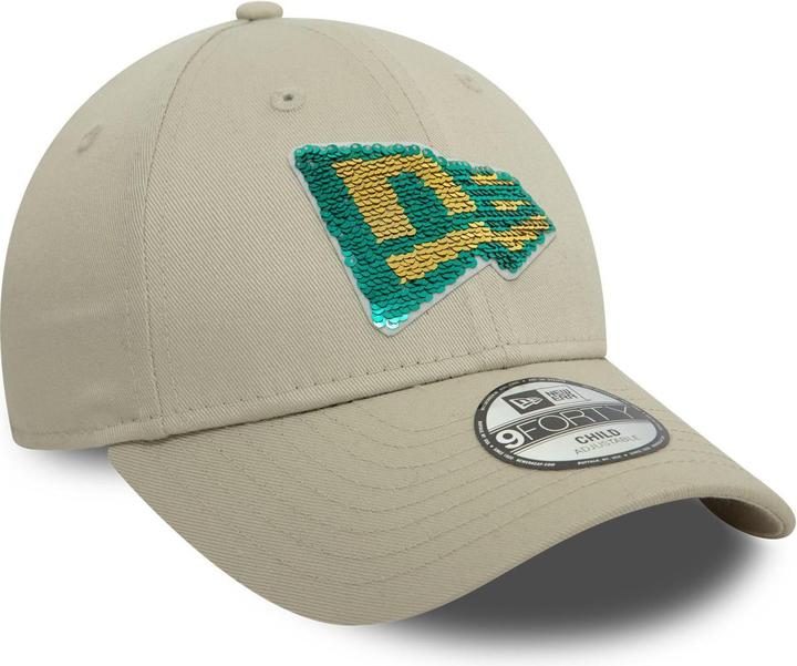 Actual product image New Era 9Forty Kids Cap - Sequin Brand Logo Beige (52, 53, 54)