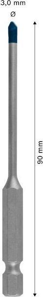 Produktbild Bosch Professional Zubehör EXPERT HEX-9 Hard Ceramic Bohrer, 3x90 mm (3 Millimeter)
