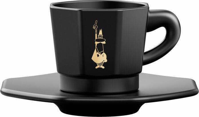 Actual product image Bialetti Set 4 8- Faces Cups Total Black (4x)