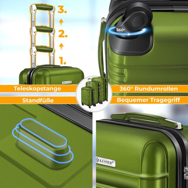 Image du produit Kesser 4tlg. Hartschalenkofferset Hartschalenkoffer Reisekoffer Set (25 l)