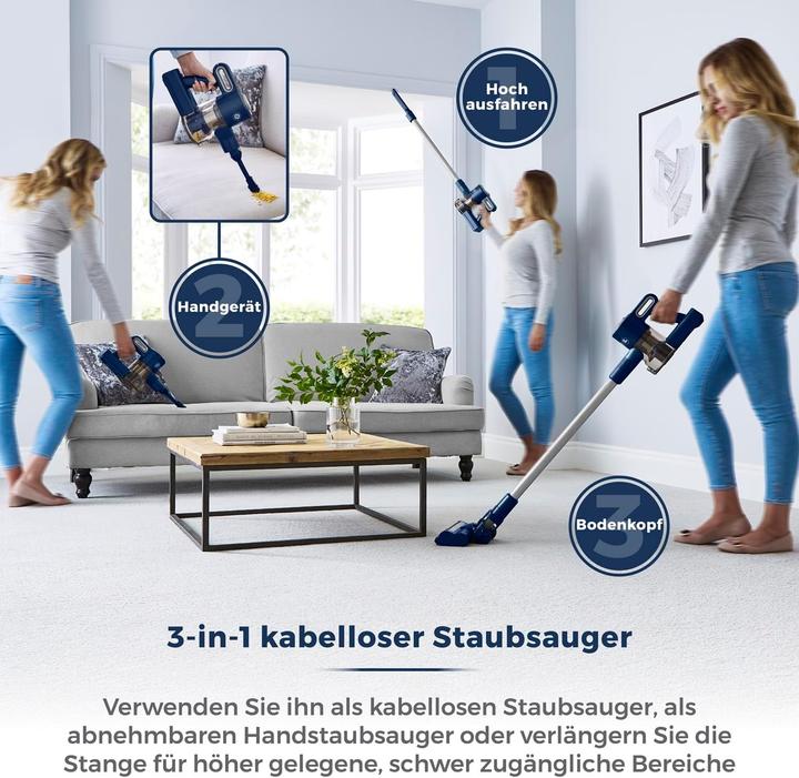 Actual product image TOWER 3-in-1 Wireless Vacuum with HEPA Filter, Anti-Tangle Brush, and Cyclonic Suction