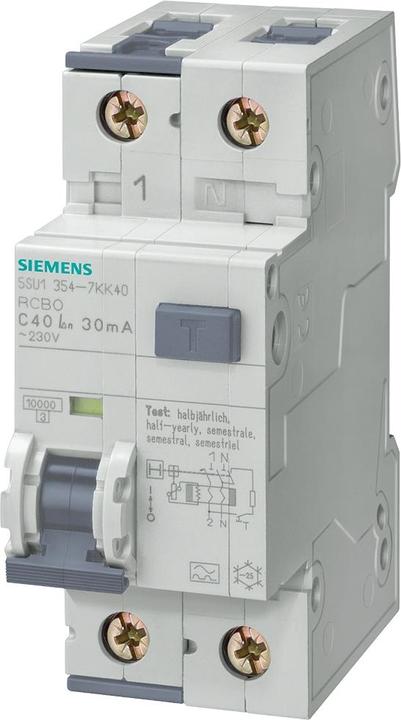 Image du produit Siemens RCBO type A 30mA, 10kA, 1+N-pole C 20A