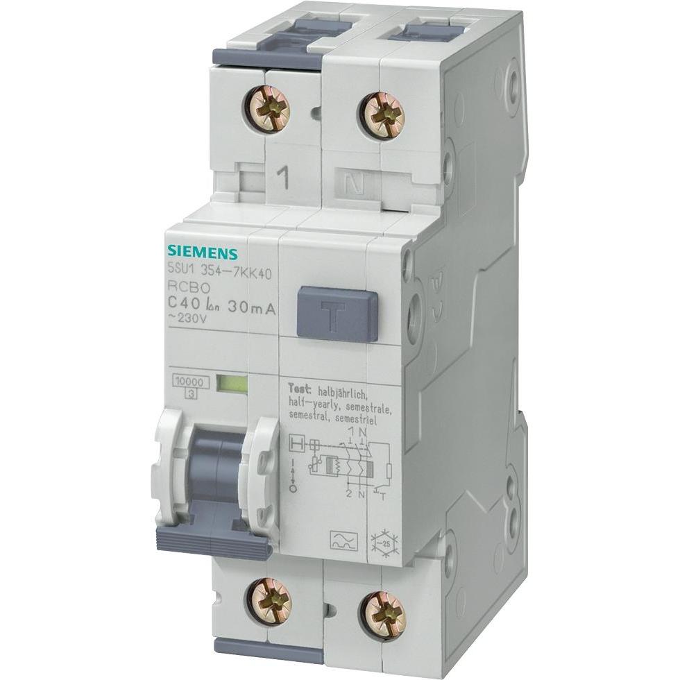 Siemens, Schutzschalter, RCBO type A 30mA, 10kA, 1+N-pole C 25A