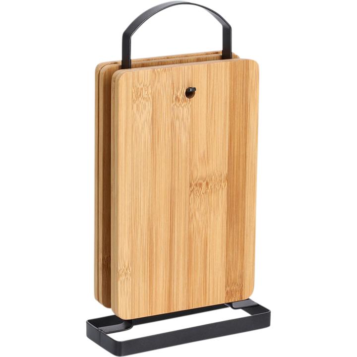 Actual product image Zeller Present Board stand set, 5-piece, bamboo/metal