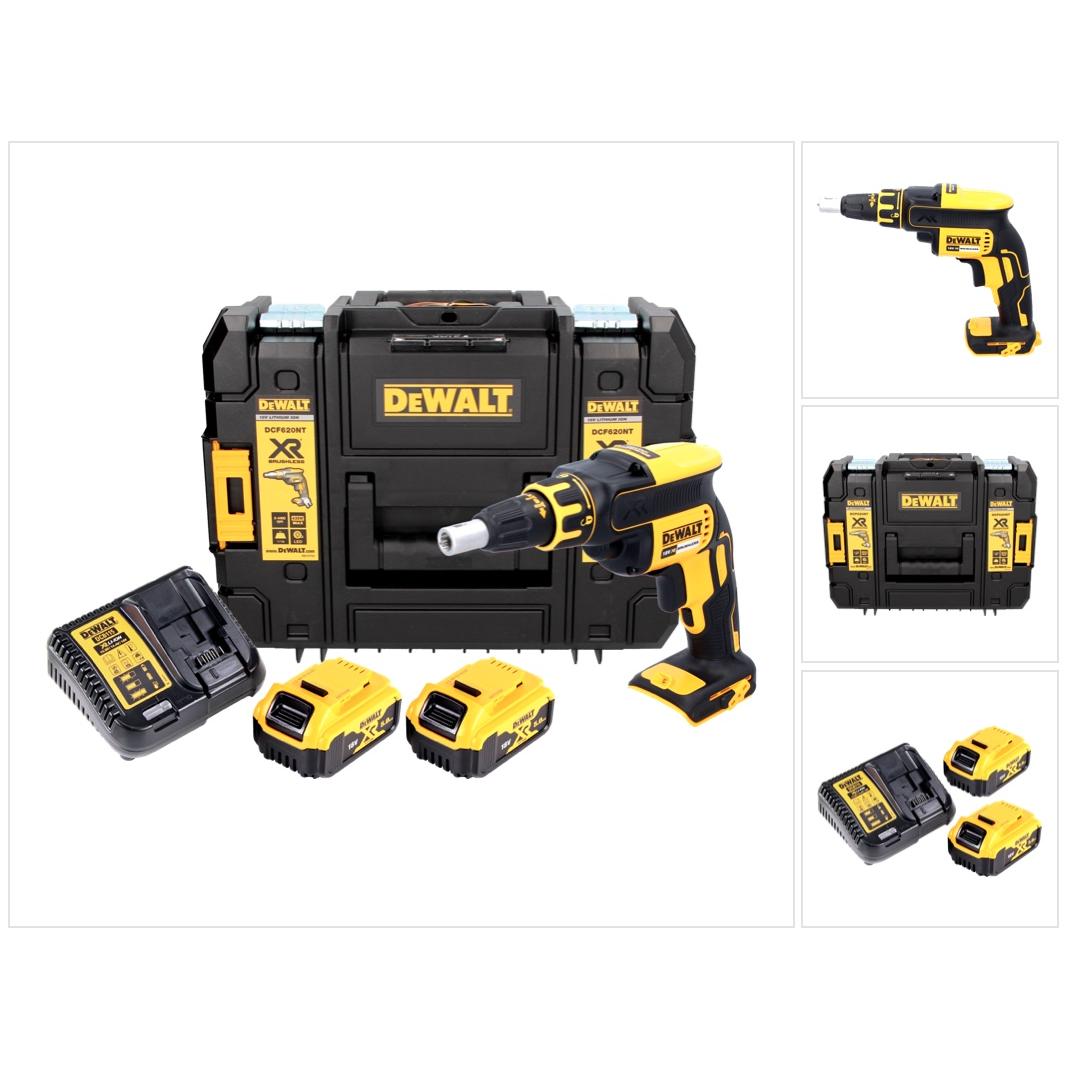 DeWalt, Trapano + Avvitatore a batteria, DCF 620 P2 18 V Trapano avvitatore per cartongesso in valigetta TSTAK II + 2x Batterie DCB 18