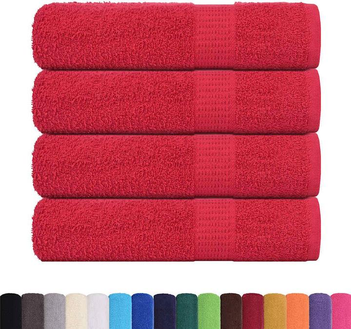 Immagine prodotto vidaXL Asciugamani da bagno 4 pz. Rosso 100x150 cm 360 g/m² 100% cotone Asciugamano da doccia (100 x 150 cm)