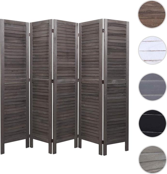 Actual product image Mendler Screen HWC-G30, partition wall privacy screen room divider, shabby look 170x200cm - grey-brown