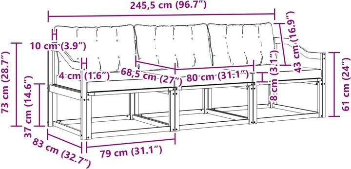 Produktbild vidaXL Outdoor-Sofa