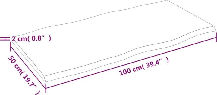Immagine prodotto VidaXL Tischplatte 100x50x2 cm Massivholz Eiche Behandelt (100 x 50 x 2 cm)