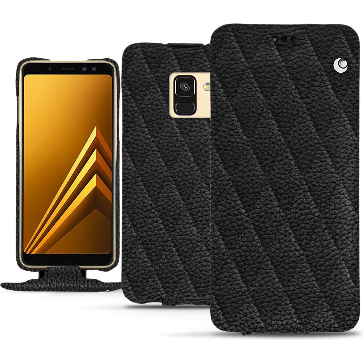 Thumbnail - Noreve Lederschutzhülle vertikal (Samsung Galaxy A8 (2018)), Smartphone Hülle, Schwarz