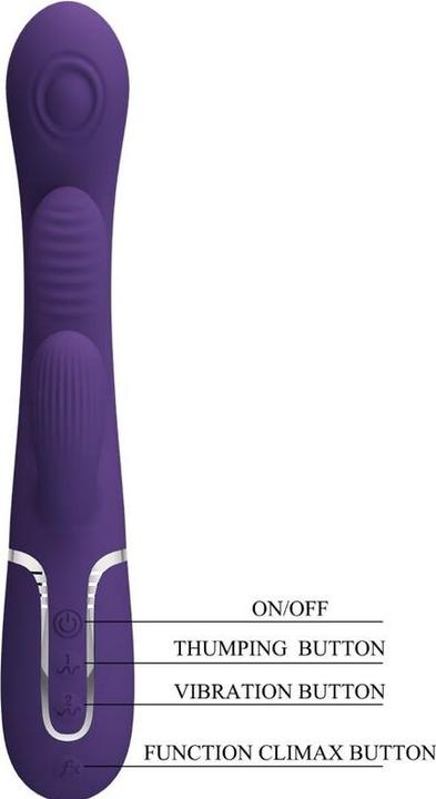 Actual product image Pretty Love Shania Triple Rabbit Vibrator Multifunction-Purple