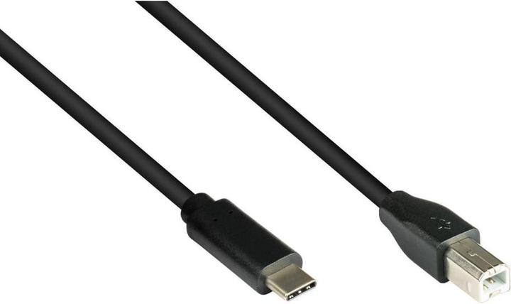 Actual product image Varia USB 2.0 connection cable, USB-C plug to USB 2.0 B plug, CU, black, 3m (3 m, USB 2.0)