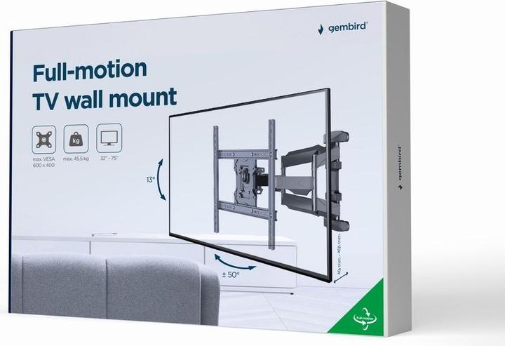 Image du produit Gembird Uchwyt ścienny do telewizora - obracany i pochylany 32-75inch 45 kg (Mur, 75", 45.50 kg)
