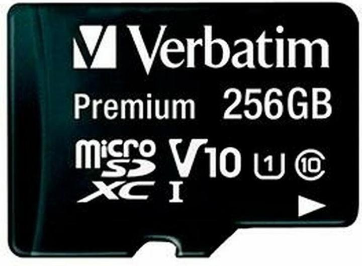 Immagine prodotto Verbatim MicroSDXC Classe 10 UHS-I con adattatore (256 GB, microSDXC, U1, UHS-I)