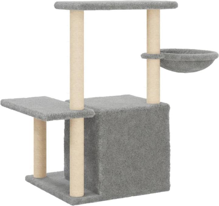 Immagine prodotto vidaXL Kratzbaum mit Sisal-Kratzsäulen Hellgrau 83 cm,Farbe (83 cm, Grigio chiaro)