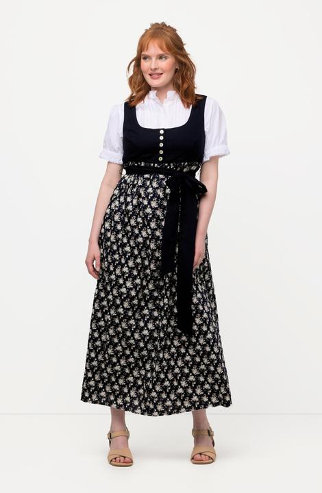 Image du produit Ulla Popken Costume traditionnel tyrolien, motif floral, encolure carrée, sans manches (48)