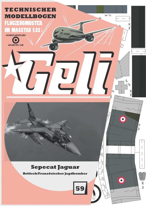 Produktbild Geli sepecat jaguar kartonmodell