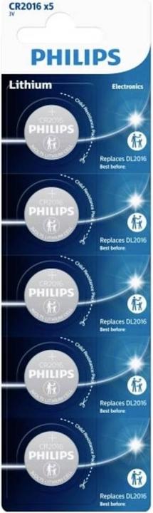 Actual product image Philips Buttoncell 5pcs CR2016 (5 pcs., CR2016, 75 mAh)
