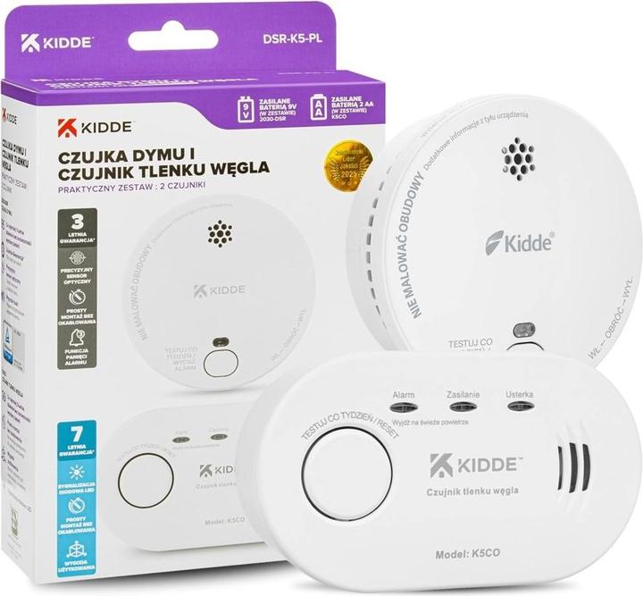 Actual product image Kidde KID-DSR-K5-PL Rauch- und Kohlenmonoxidmelder Set