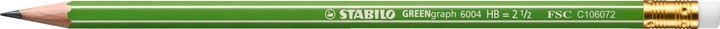STABILO Greengraph 3er Bleistift HB mit Radierer (HB, 3 x)