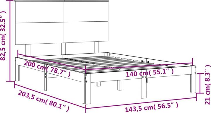 Image du produit vidaXL Bettgestell (140 x 200 cm)