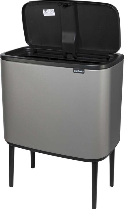 Productafbeelding Brabantia Afvalbak Bo Touch Bin Mineraal Beton Grijs, 3 x 11 L (33 l)