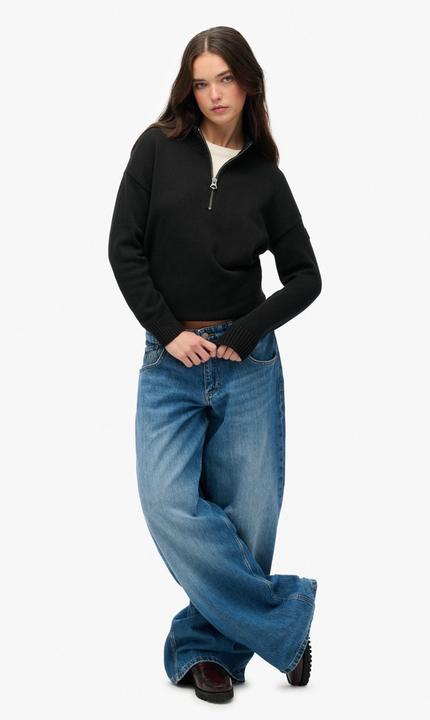 Image du produit Superdry Pull half-zip ample en maille à col camionneur femme (M)