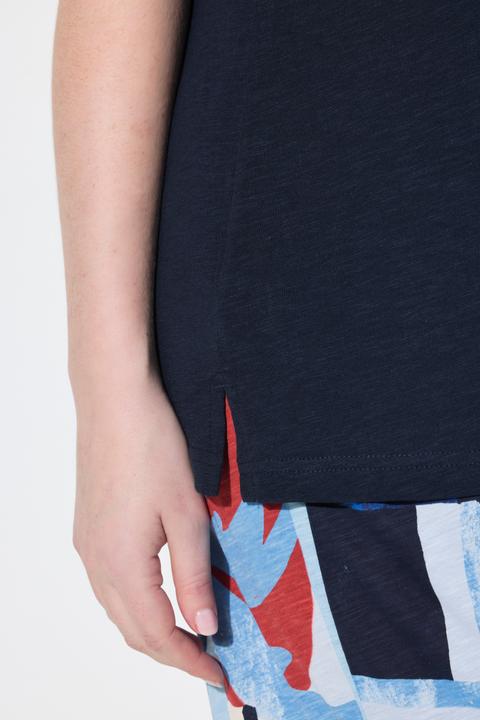 Image du produit Ulla Popken T-shirt, broderie, col rond, manches courtes, coton biologique (50, 52)