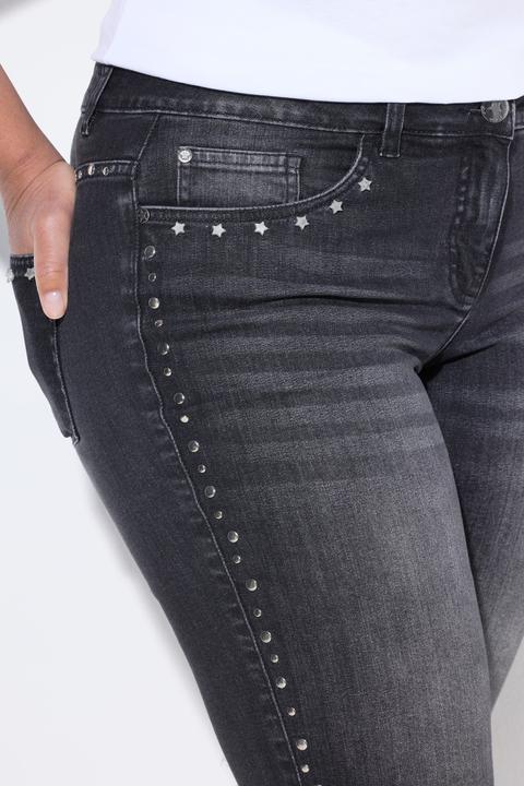 Image du produit Angel of Style Bermuda en jean, jambe droite et rivets fantaisie (52)