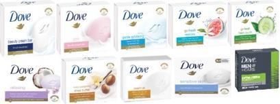 Actual product image Unilever Dove Refreshing 3in1 Bar Soap - Cucumber & Green Tea 90g (Hard soap)