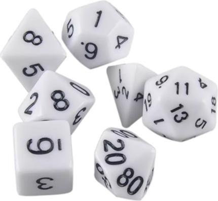 Immagine prodotto JTI Confezione da 7 dadi per Dungeons and Dragons e altri giochi (bianco)