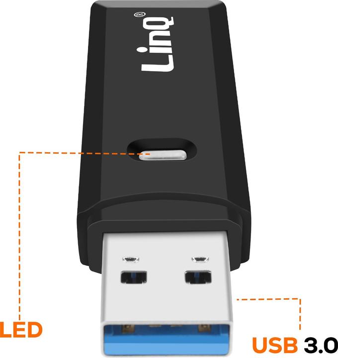 Produktbild LinQ USB 3.0 Kartenleser SD+microSD bis 5 Gbit/s (USB 3.0)