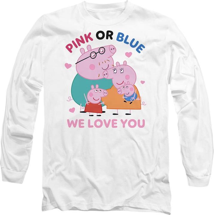 Produktbild Peppa Pig Pink Or Blue We Love You TShirt Langärmlig (L)