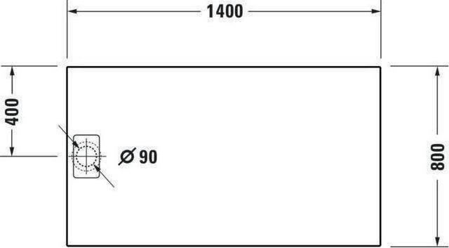 Actual product image Duravit Rectangular shower tray STONETTO 1400x800x50mm white
