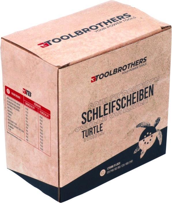 Produktbild Tool Brothers TURTLE Schleifset SET 125mm Klett 8 Loch je 20x P40 / P60 / P80 / P120 / P180 / 240 für (P120, P180, P240, P40, P60, P80)