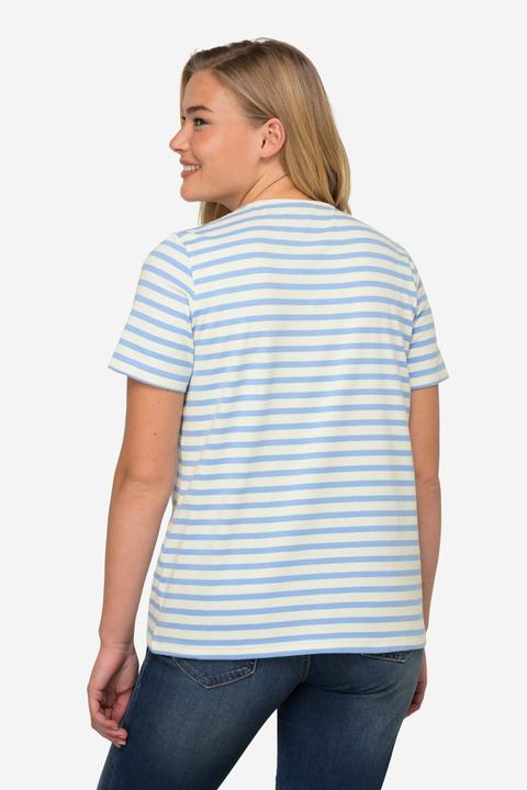 Immagine prodotto Laurasøn T-Shirt, Möve mit Schriftzug, geringelter Rücken, Halbarm (XL)