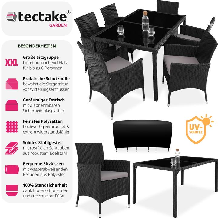 Produktbild tectake Rattan Sitzgruppe Porto