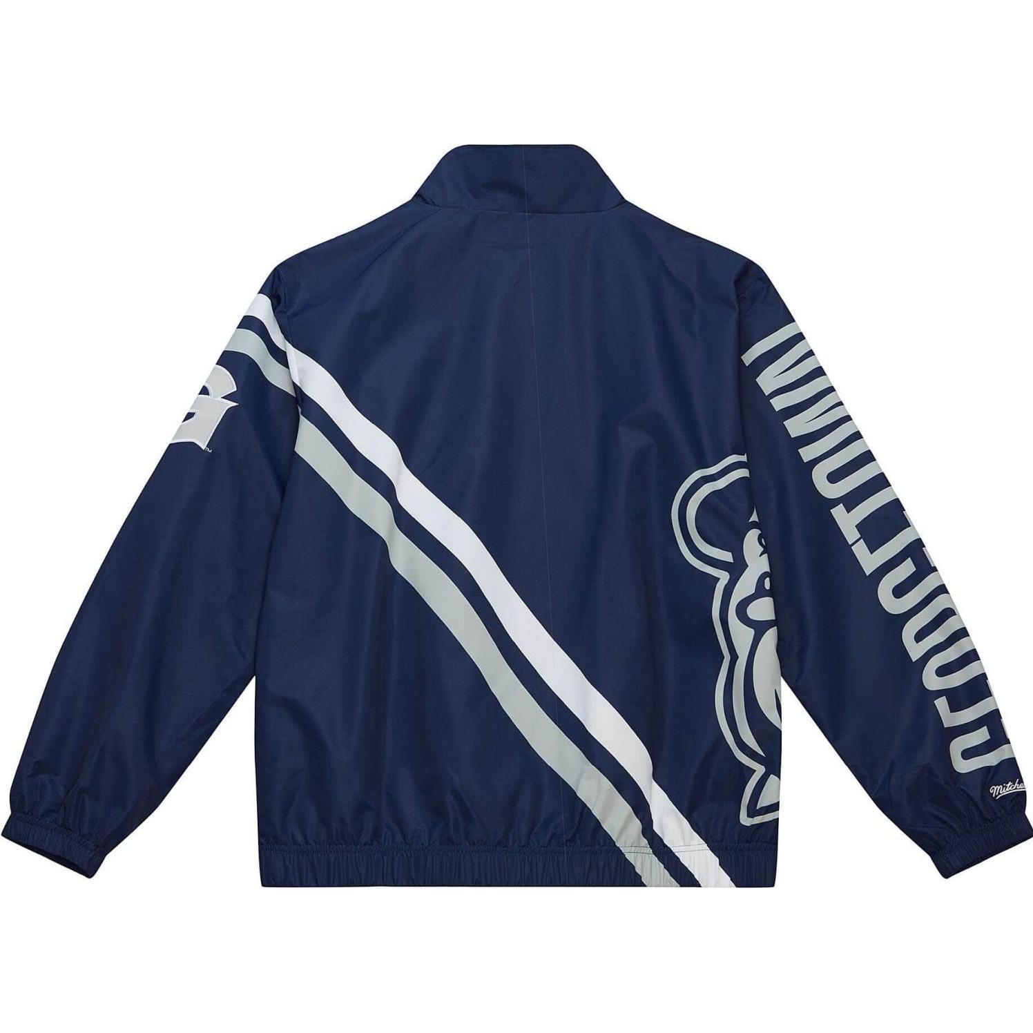 Thumbnail - Mitchell & Ness, Herren, Jacke, M&N Exploded Logo Warm Up Jacke Georgetown University - L (L), Blau, L