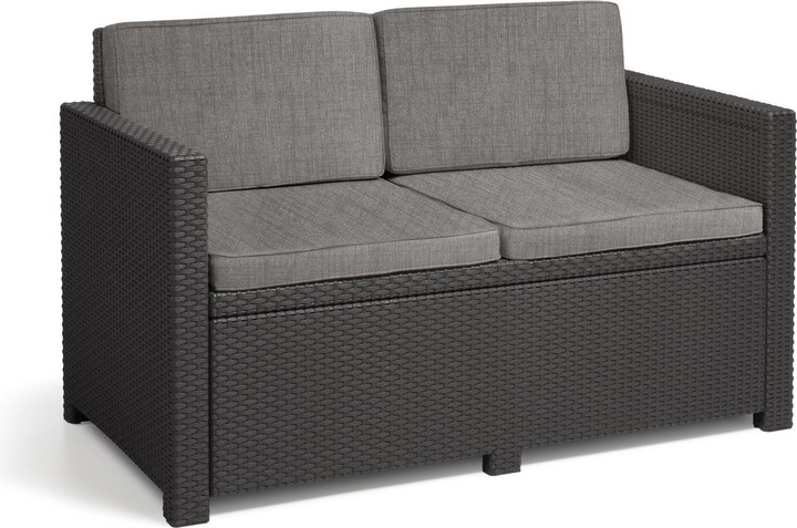 Produktbild Allibert Loungeset Victoria mit Tisch Lyon anthrazit - Premium - Rattanoptik, wetterfest