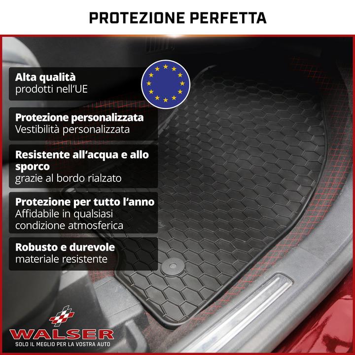 Actual product image Walser Rubber mats suitable for Citroen Jumper/Fiat Ducato, Peugeot Boxer, Opel Movano C (1 set of 3 doormats)