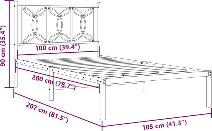 Image du produit vidaXL Bettgestell (100 x 200 cm)