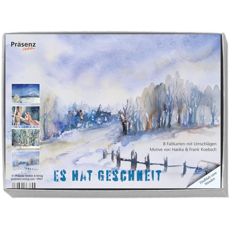 Präsenz-Verlag, Grusskarte + Briefpapier, KK-Box Es hat geschneit (8 Stk.)