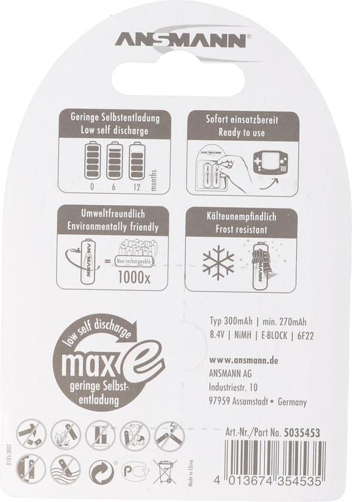 Actual product image Ansmann E Typ. 300 (1 pcs., Device specific, 270 mAh)