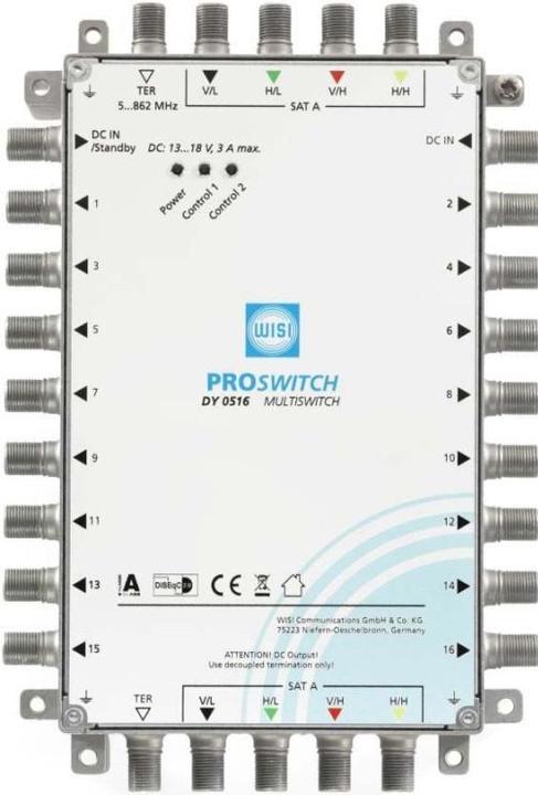 Actual product image WISI PROSWITCH Multiswitch DY0516 5in16 Cascade/Stand alone TERR. passive (Multi switch)
