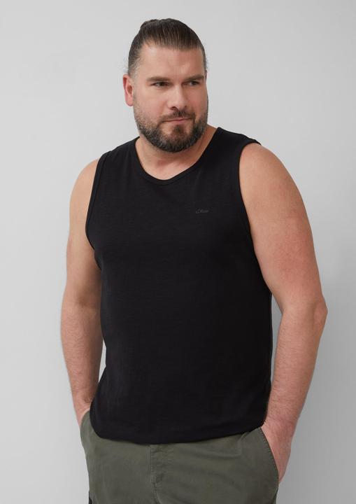 Produktbild S.Oliver T-Shirt Tanktop mit Flammgarnstruktur und Logo (3XL)