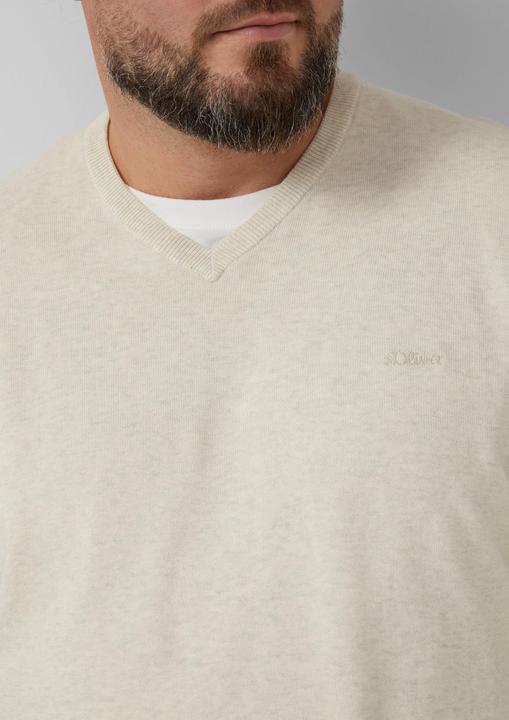 Produktbild S.Oliver Strickpullover Strickpullover mit Logo-Stickerei (4XL)