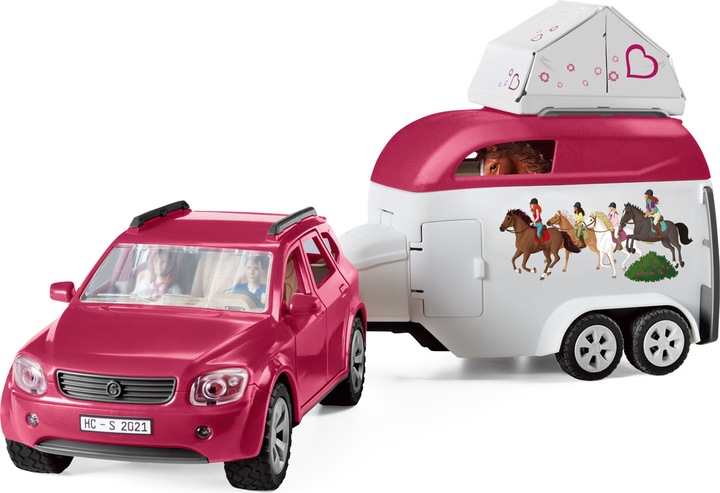 Productafbeelding Schleich Avontuur met auto en paardentrailer