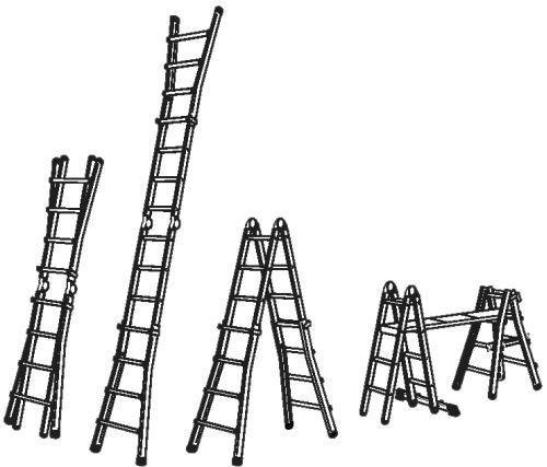 Produktbild Munk Teleskopleiter 4-teilig ohne Traverse 4x4 Sprossen (Teleskopleiter, 420 cm)